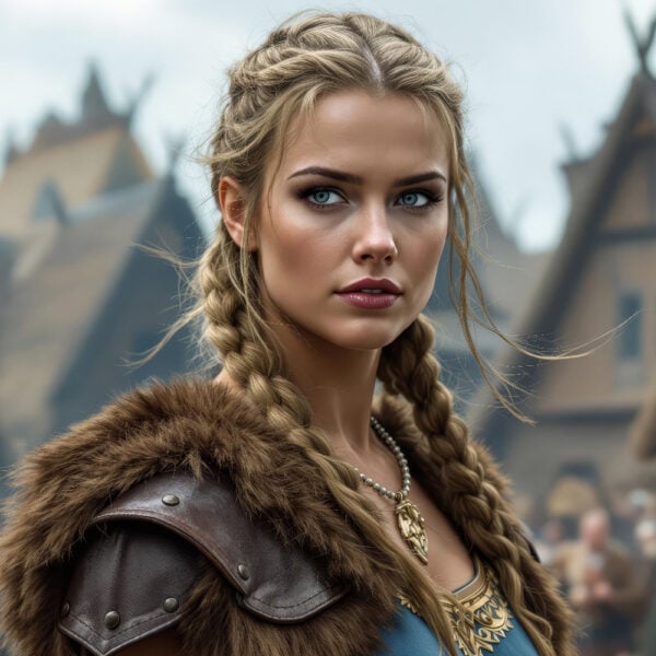 viking_warrior_01 AI Viking transformation featuring a mighty Viking warrior with ancient armor and a battle-ready stance.