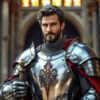 Activation_King_MedievalKnight07 AI Medieval Knight portrait showcasing a brave warrior in armor, embodying the valor of the Middle Ages.
