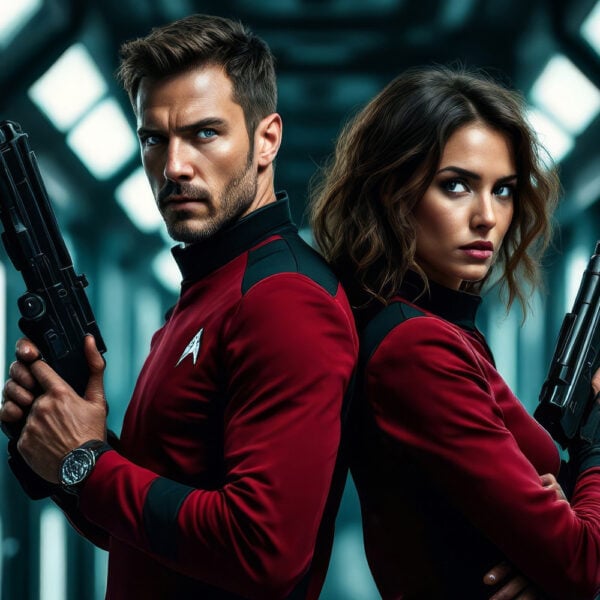 Galactic_Voyagers_07 AI Star Voyagers featuring a futuristic AI starship navigating through the stars with stunning cosmic backgrounds and intergalactic