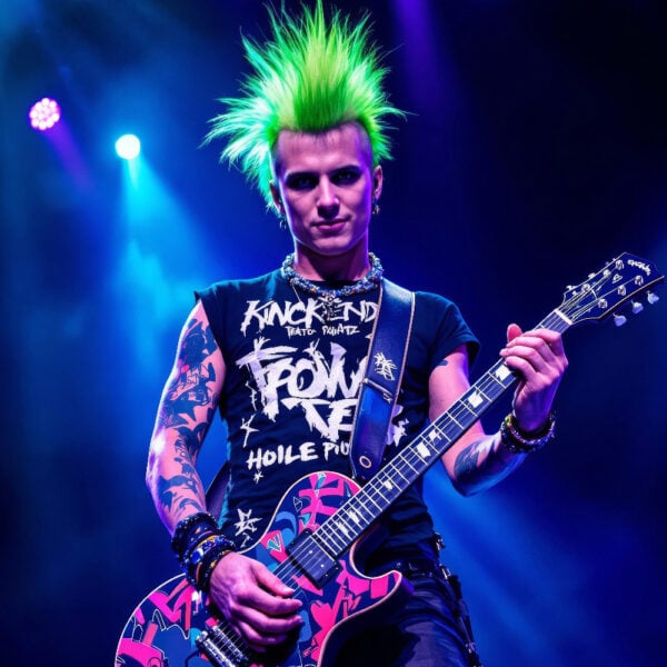 AI-generated portraits of ai rock star 's, musicians, and electric performances, bringing ai rock music to life with AI technology