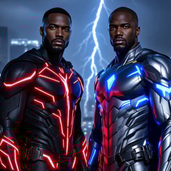 Collection de photos avec échange de visages dans un photomaton AI Superhero