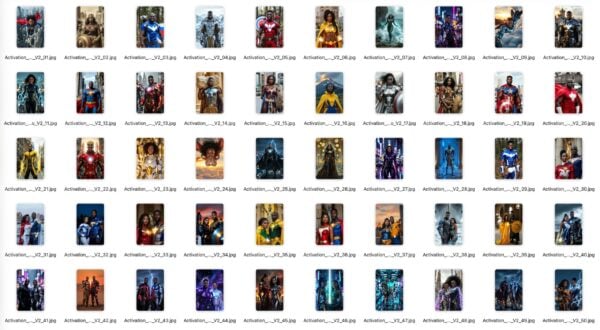 Collection de photos avec échange de visages dans un photomaton AI Superhero